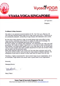 Teaching Testimonial VYASA